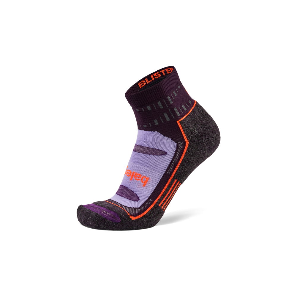 Balega quarter running socks midnight plum ankle protection