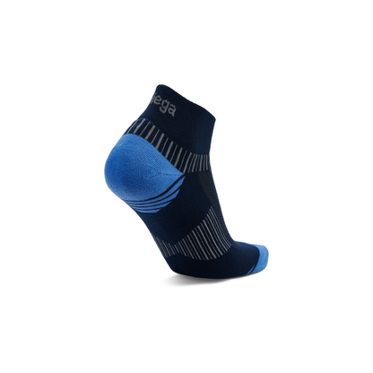 Balega Enduro quarter socks legion blue heel construction detail