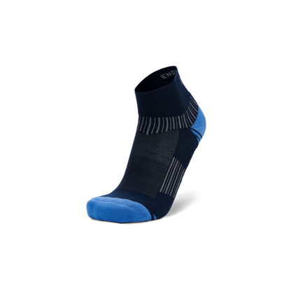 Balega Enduro quarter running socks in legion blue with V-Tech support