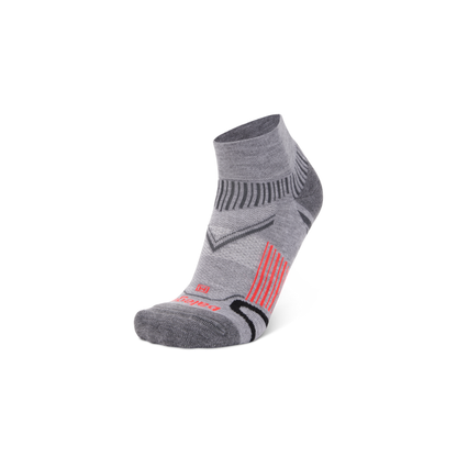 Balega Enduro quarter running socks in midgrey with V-Tech support
