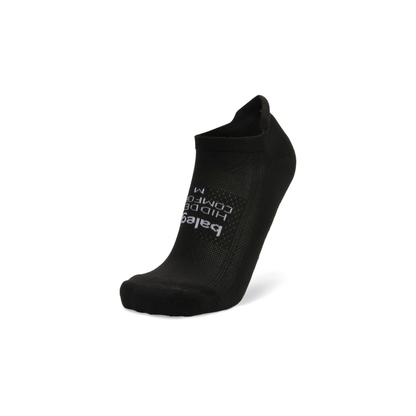 Balega Hidden Comfort running socks in black no show design with Drynamix moisture-wicking technology