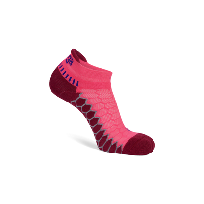 Balega Silver women's running socks watermelon side profile with seamless toe and no show design