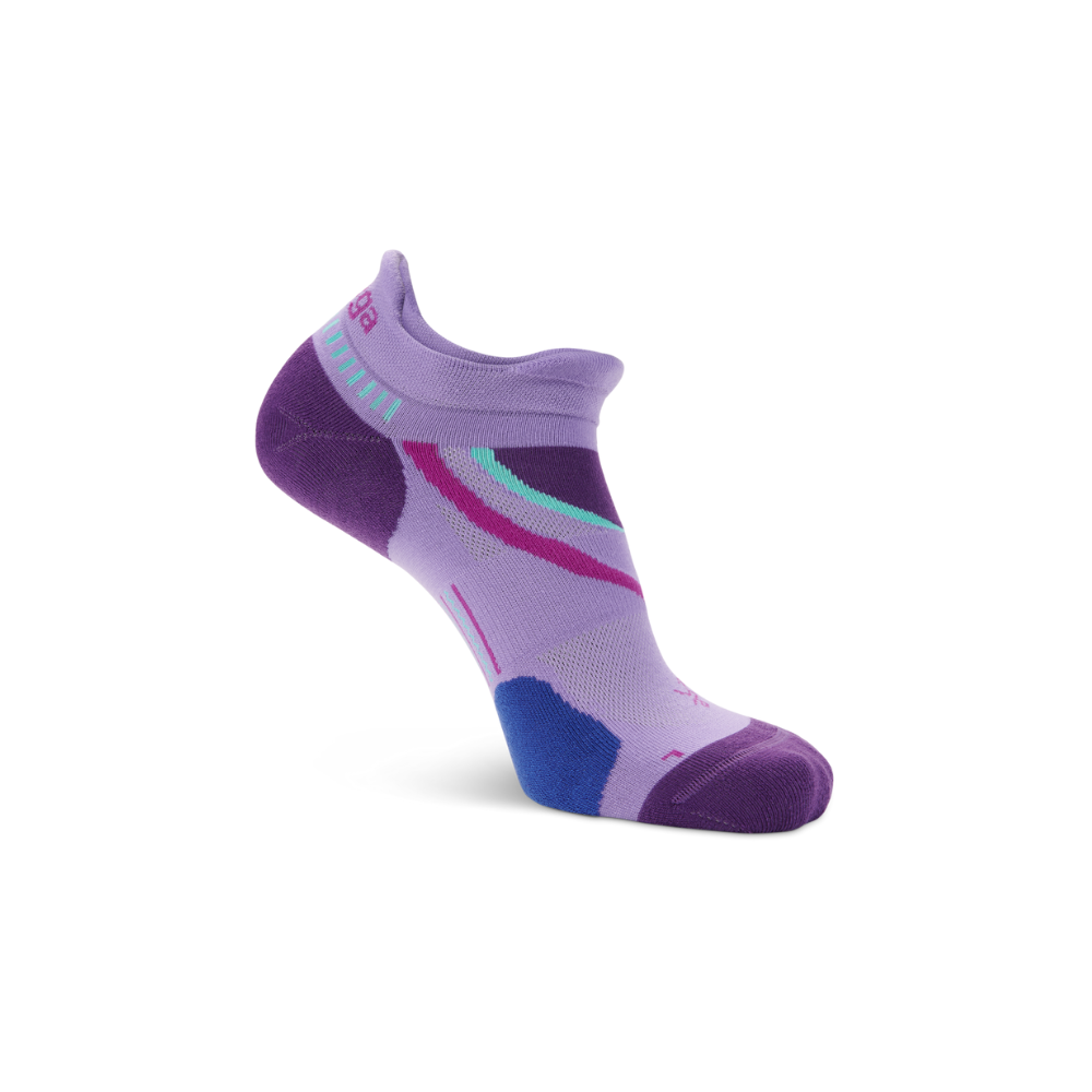 Balega Ultraglide running socks lavender side profile with seamless toe and cushioned V design for lace pressure relief