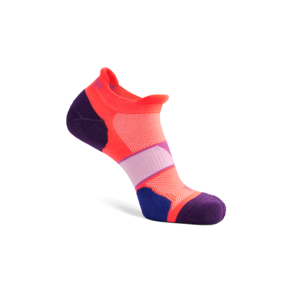 Balega Ultraglide women's running socks coral side profile with seamless toe and cushioned V design