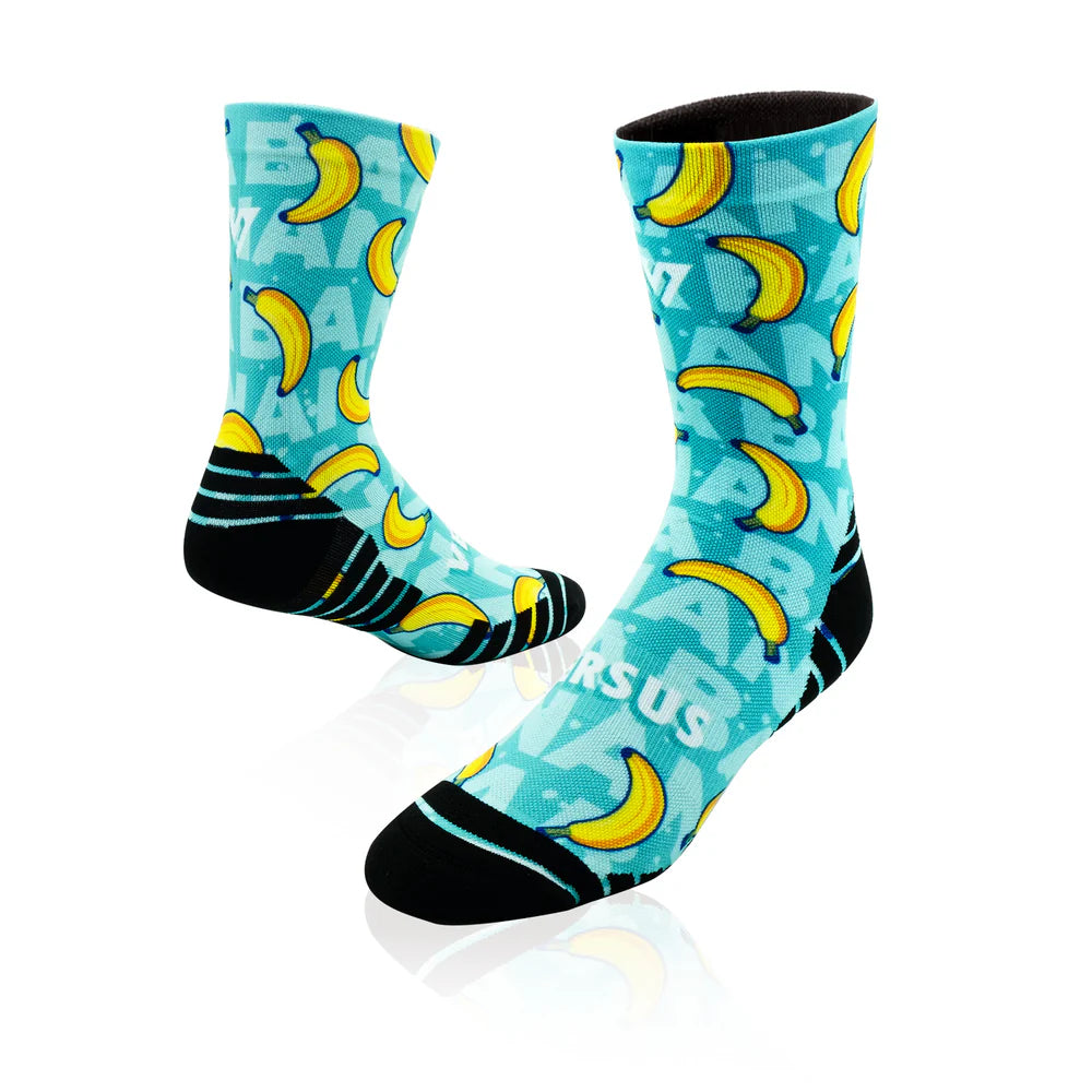 Versus Printed Active Crew Socks - Banana 2.0