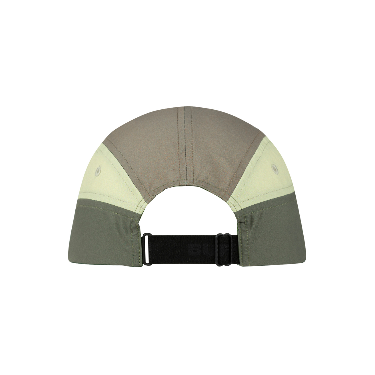 BUFF 5 Panel Go Cap Domus Khaki worn for outdoor adventures showing moisture-wicking sweatband and versatile hats design