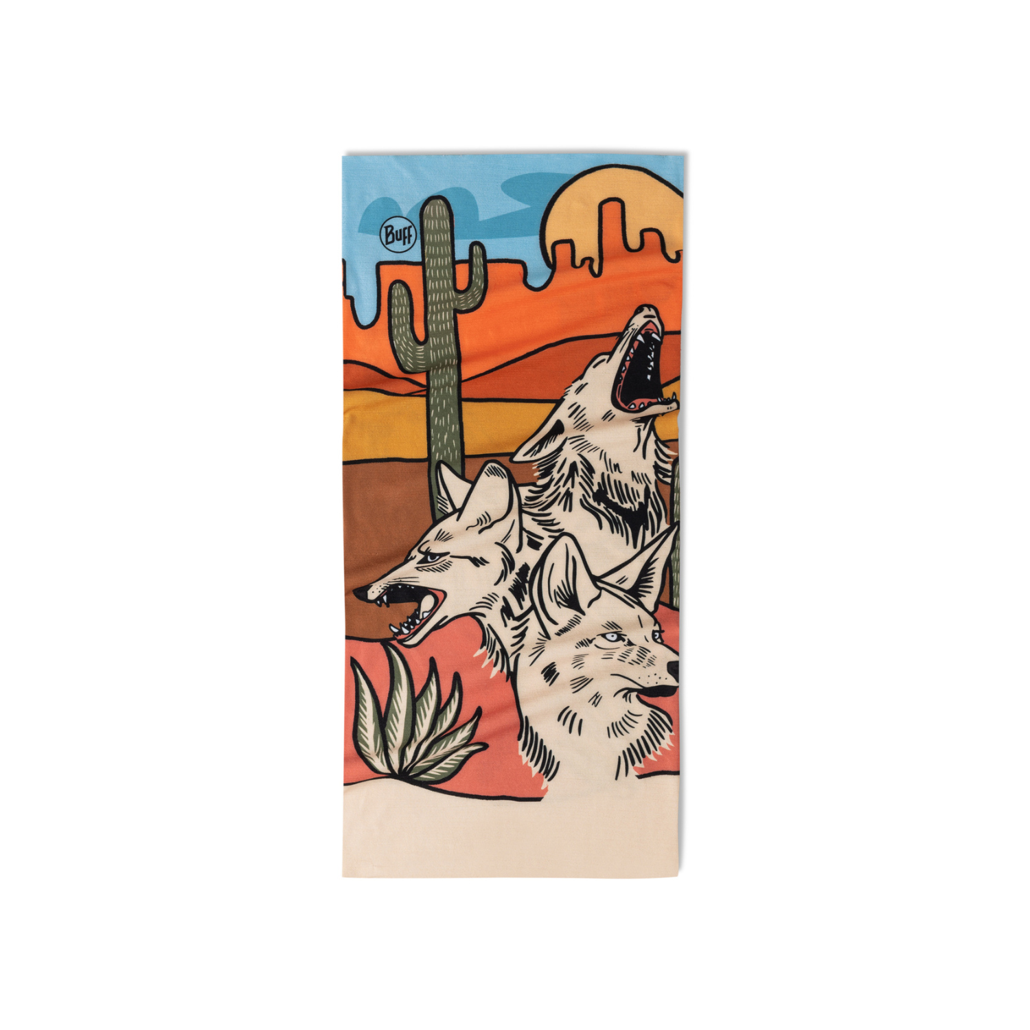 BUFF CoolNet UV Amini Multi neckwear worn as neck gaiter showing HeiQ Smart Temp cooling for versatile hats protection