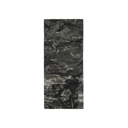 BUFF CoolNet UV Aspect Graphite neckwear worn as headband showing HeiQ Smart Temp cooling for versatile hats protection