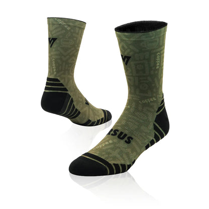 Versus Printed Active Crew Socks - Coffee