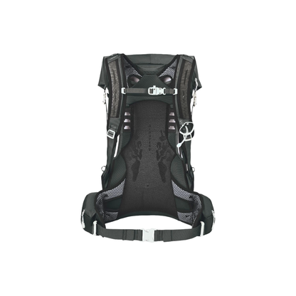 Black hydration backpack on a white background