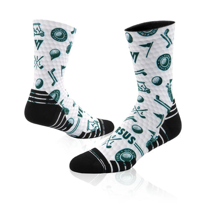 Versus Printed Active Crew Socks - Golf