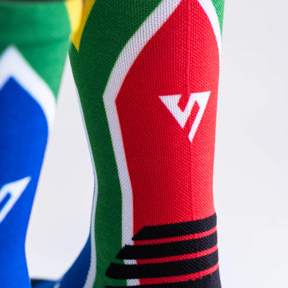 Versus Printed Active Crew Socks - South Africa Flag