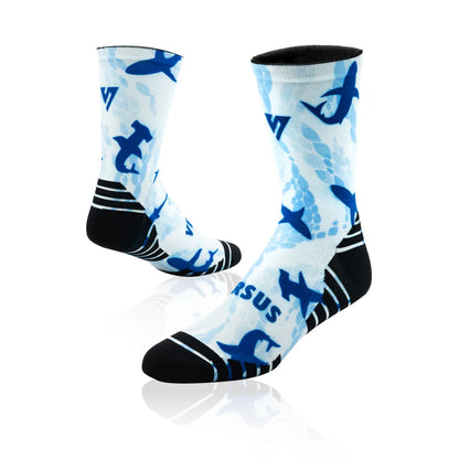 Versus Printed Active Crew Socks - Shark
