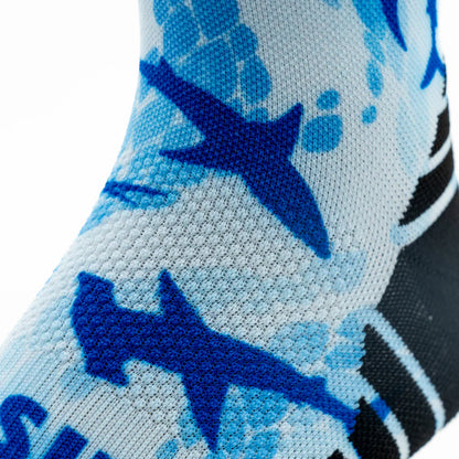 Versus Printed Active Crew Socks - Shark