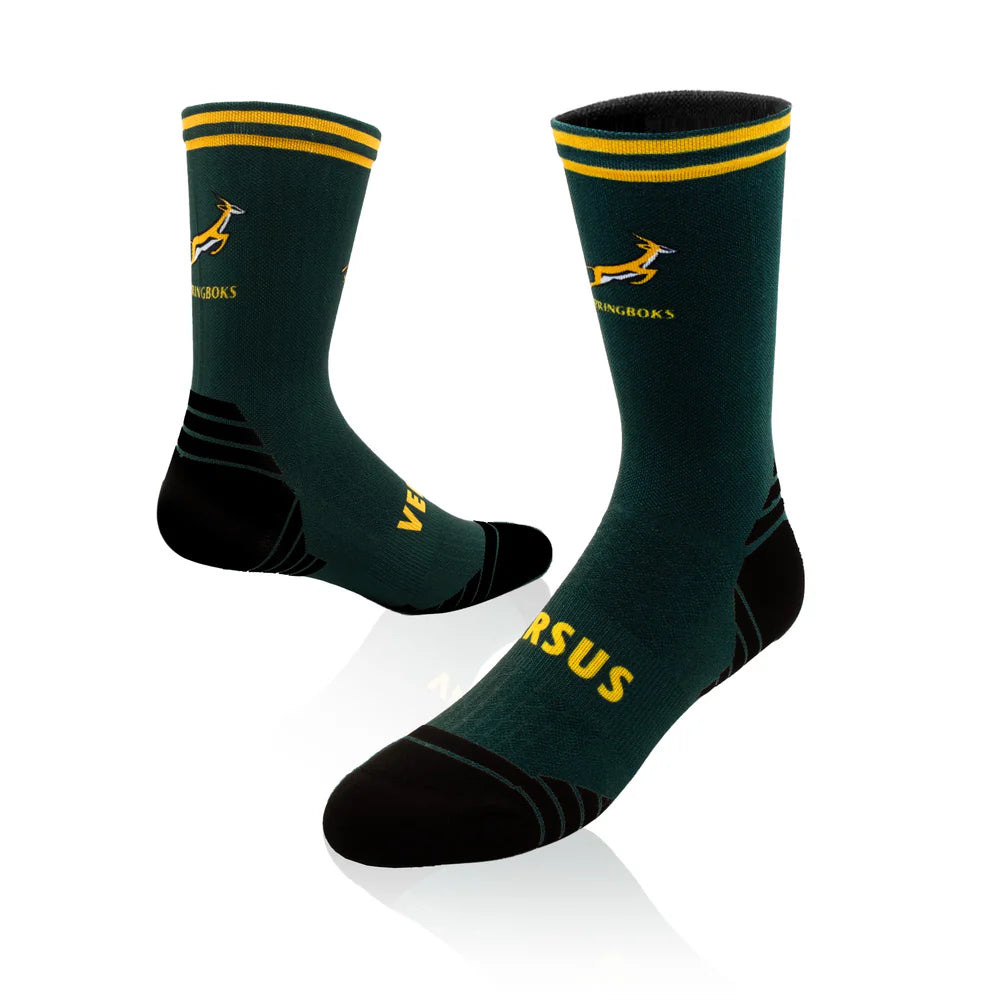 Versus Printed Active Crew Socks - Springboks Rugby